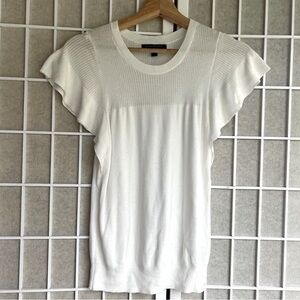 Banana Republic flutter sleeve knit top size xs Ivory